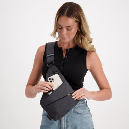 Diebstahlsichere Umhängetasche mit RFID-Schutz, schnittfestem Gurt und wasserabweisendem Polyester, Ansicht 30