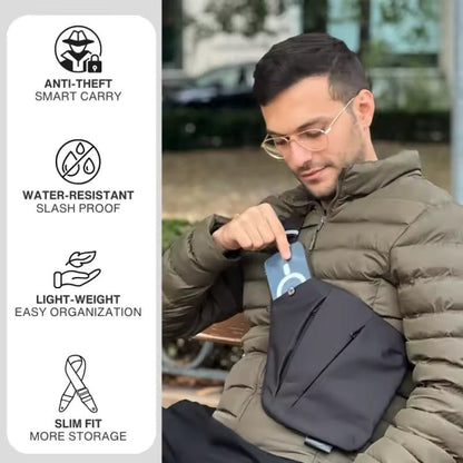 Diebstahlsichere Umhängetasche mit RFID-Schutz, schnittfestem Gurt und wasserabweisendem Polyester, Ansicht 33