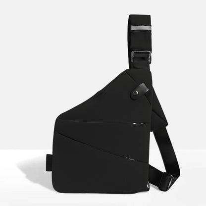 Diebstahlsichere Umhängetasche mit RFID-Schutz, schnittfestem Gurt und wasserabweisendem Polyester in Schwarz