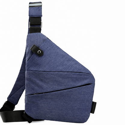 Diebstahlsichere Umhängetasche mit RFID-Schutz, schnittfestem Gurt und wasserabweisendem Polyester in Marineblau
