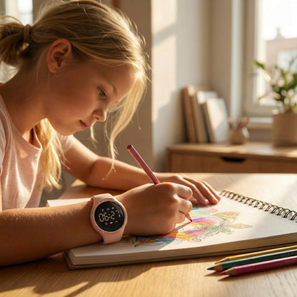 Digitale Sportuhr für Kinder mit Schrittzähler, Vibrationswecker, IP68 und USB-C-Ladung, Ansicht 9