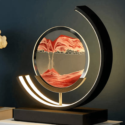 Dimmbare LED-Sandbild-Lampe aus Metall und bleifreiem Glas mit fließendem Sand und drei Lichtfarben, Ansicht 5