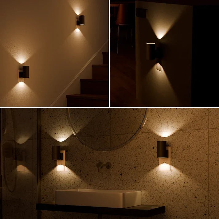 Dimmbare LED-Wandleuchte für die Steckdose mit Dämmerungssensor und warmweißem Licht, Ansicht 3