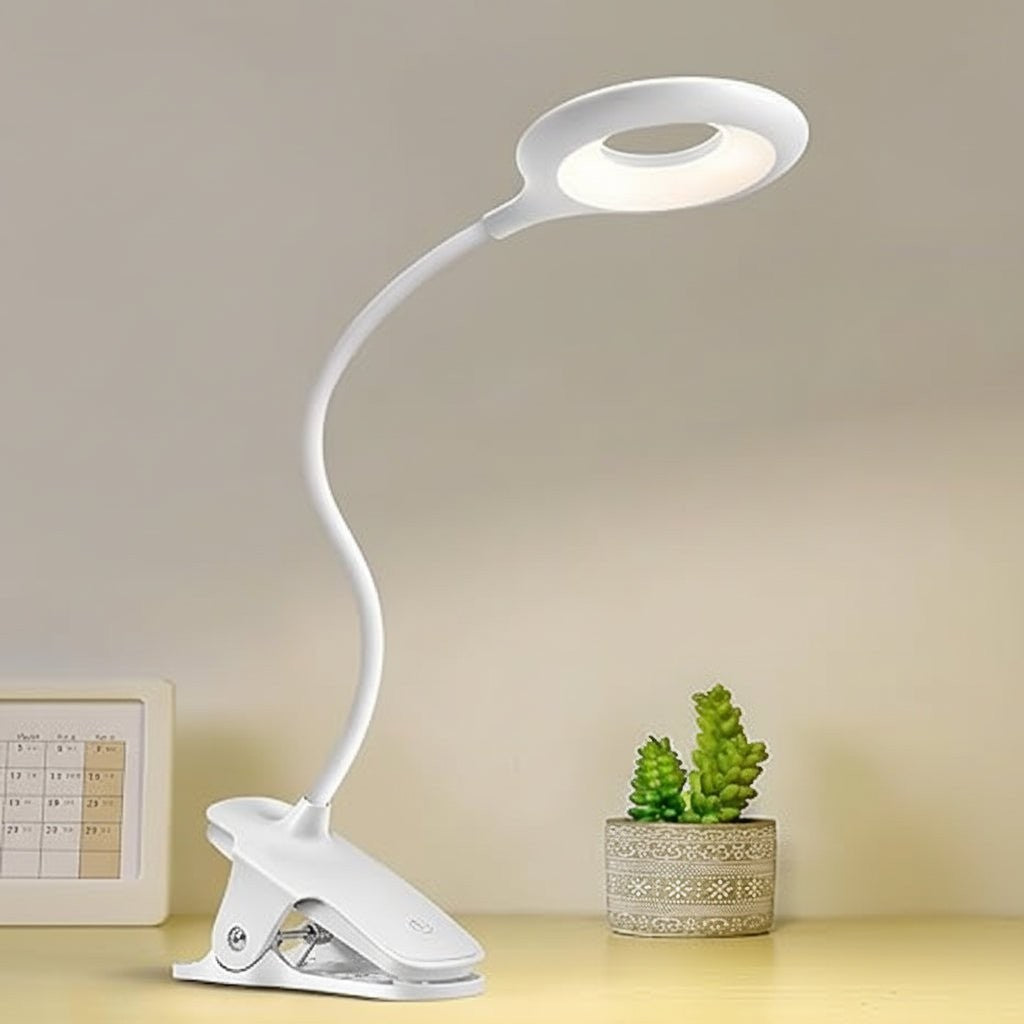 Dimmbare USB-LED-Leselampe mit Klemme und flexiblem Schwanenhals, Ansicht 6