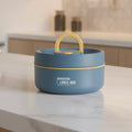 Doppelwandige Thermo-Lunchbox aus Edelstahl mit auslaufsicherem Deckel und Tragetasche