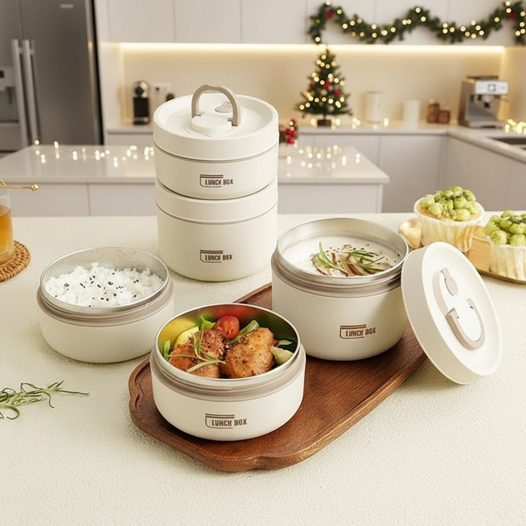 Doppelwandige Thermo-Lunchbox aus Edelstahl mit auslaufsicherem Deckel und Tragetasche, Ansicht 16