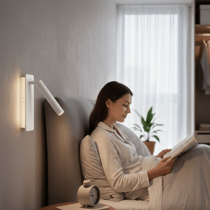 Drehbare LED-Wandleuchte mit schwenkbarem Leselicht, dimmbar mit warmem und kaltem Licht fürs Bett, Ansicht 3