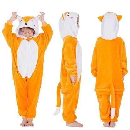 Einhorn-Onesie aus Fleece mit Kapuze, Horn, Ohren und Schweif als Schlafanzug, Ansicht 4