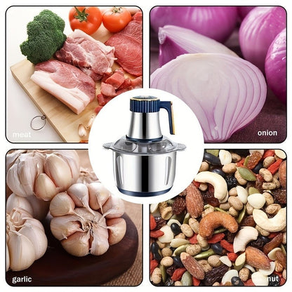 Elektrischer Zerkleinerer aus Edelstahl mit 5-Liter-Behälter und Sechsklingenmesser für Fleisch und Gemüse, Ansicht 11