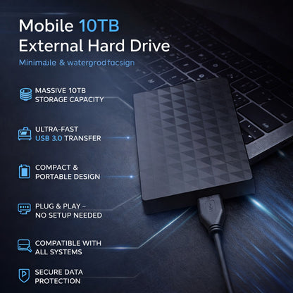 Externe Festplatte mit USB 3.0 und strukturiertem Gehäuse für Laptop, PC, PS5 und Xbox, Ansicht 6