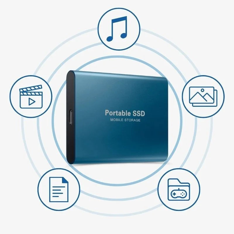 Externe SSD für PS5 und Xbox mit USB-C, Aluminiumgehäuse und Silikonrand, Ansicht 8
