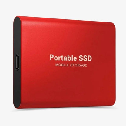 Externe SSD für PS5 und Xbox mit USB-C, Aluminiumgehäuse und Silikonrand in Rot