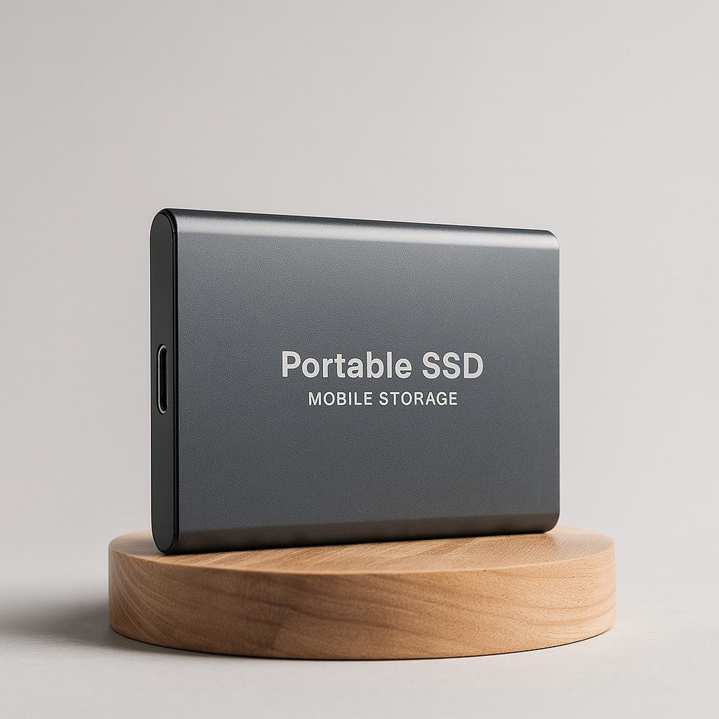 Externe SSD mit USB-C 3.1 im kompakten Aluminiumgehäuse, stoßfest, mit 1, 2 oder 4 TB in Schwarz
