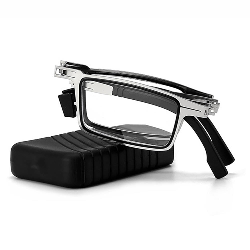 Faltbare Lesebrille mit Metallrahmen und Blaulichtfilter, runde oder eckige Form, mit Etui, Ansicht 2