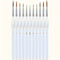 Feine Detailpinsel im 11er-Set mit Synthetikhaar und ergonomischem Griff für Acryl, Öl und Aquarell