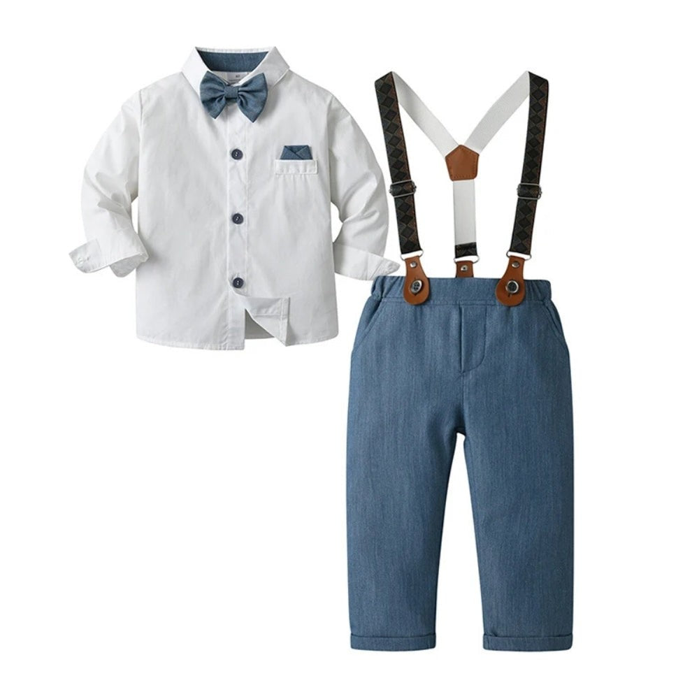 Festliches Anzug-Set für Jungen aus Baumwolle mit Hemd, Weste, Hose und Fliege, Ansicht 16