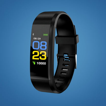 Fitness-Armband für Senioren mit Sturzerkennung, GPS-Standort, Notruftaste und Farbdisplay in Schwarz