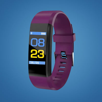 Fitness-Armband für Senioren mit Sturzerkennung, GPS-Standort, Notruftaste und Farbdisplay in Lila
