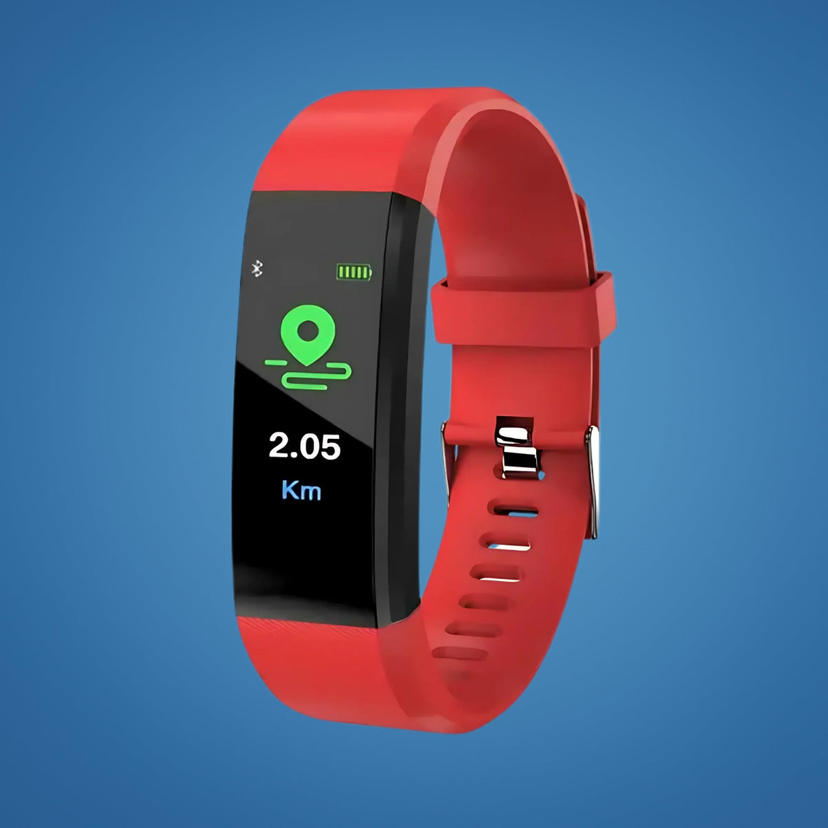 Fitness-Armband für Senioren mit Sturzerkennung, GPS-Standort, Notruftaste und Farbdisplay in Rot