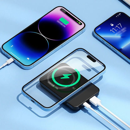 Flache Powerbank mit 20.000 mAh, Digitalanzeige und magnetischer Rückseite für unterwegs, Ansicht 8