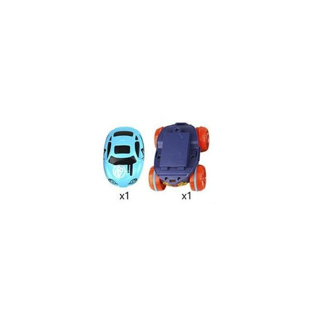 Flexible Autorennbahn zum Selberbauen mit biegsamen Schienenteilen und batteriebetriebenem Auto, Ansicht 2
