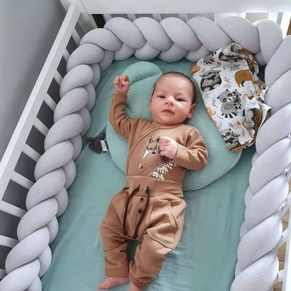 Geflochtene Bettschlange aus Baumwolle als weiche Bettumrandung für Babybett und Beistellbett, Ansicht 27