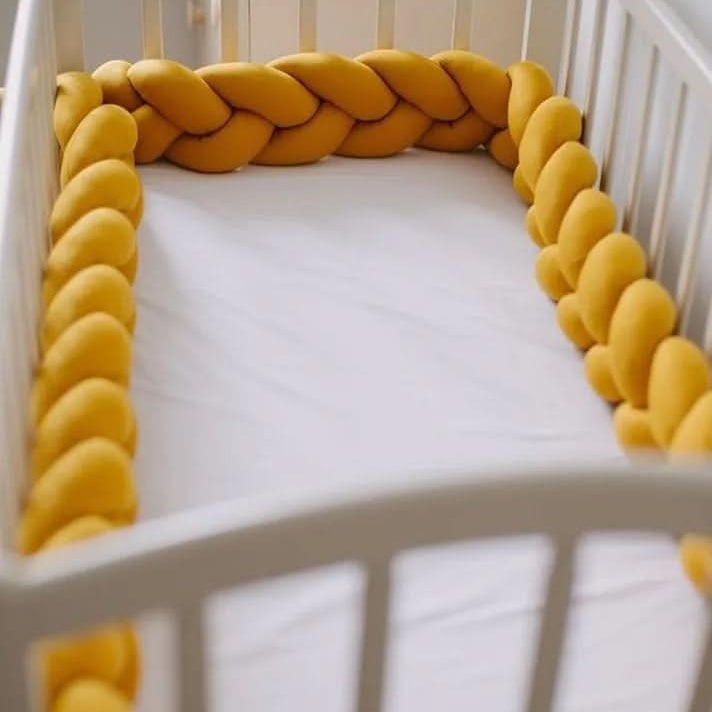 Geflochtene Bettschlange aus Baumwolle als weiche Bettumrandung für Babybett und Beistellbett, Ansicht 29