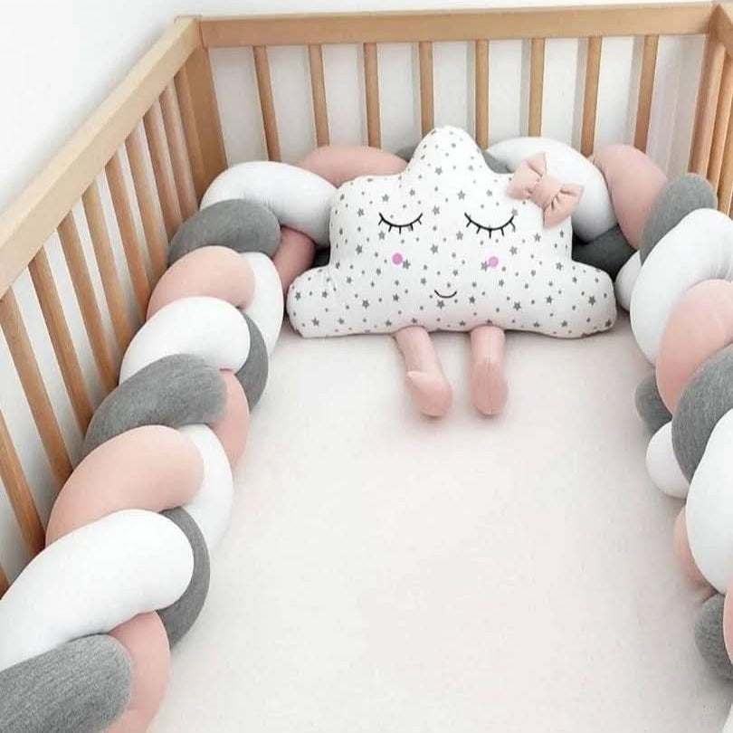 Geflochtene Bettschlange aus Baumwolle als weiche Bettumrandung für Babybett und Beistellbett, Ansicht 30