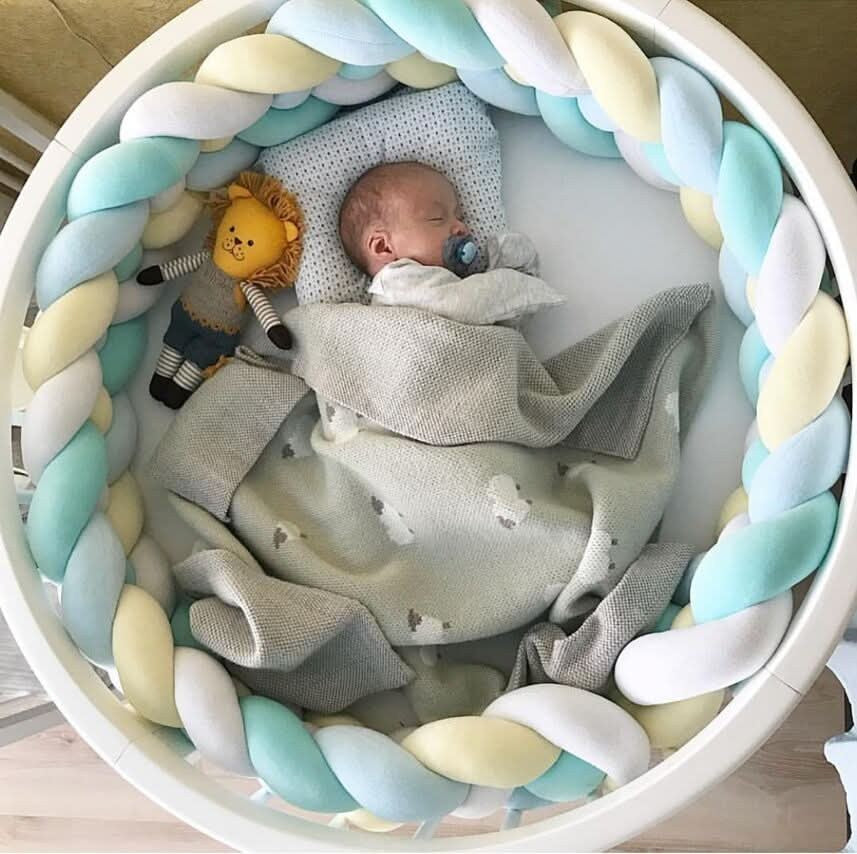 Geflochtene Bettschlange aus Baumwolle als weiche Bettumrandung für Babybett und Beistellbett, Ansicht 38