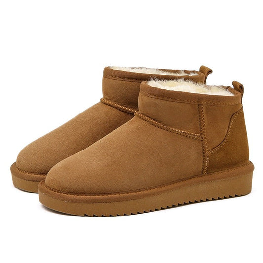 Gefütterte Damen-Stiefeletten zum Hineinschlüpfen mit wasserabweisendem Obermaterial und Antirutschsohle in Braun