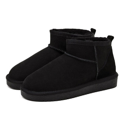 Gefütterte Damen-Stiefeletten zum Hineinschlüpfen mit wasserabweisendem Obermaterial und Antirutschsohle in Schwarz