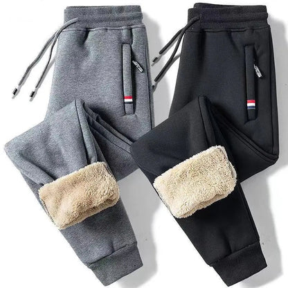 Gefütterte Jogginghose für Herren mit Teddyfleece-Innenfutter, Kordelzug und Reißverschlusstaschen, Ansicht 5