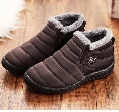 Gefütterte Winter-Slipper für Herren mit Fellkragen, wasserabweisendem Obermaterial und rutschfester Sohle, Ansicht 12