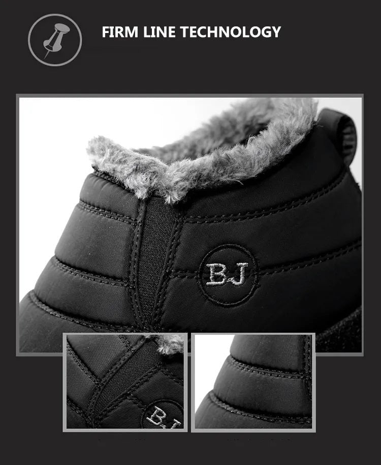 Gefütterte Winter-Slipper für Herren mit Fellkragen, wasserabweisendem Obermaterial und rutschfester Sohle, Ansicht 13