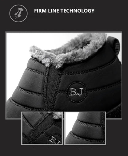 Gefütterte Winter-Slipper für Herren mit Fellkragen, wasserabweisendem Obermaterial und rutschfester Sohle, Ansicht 13