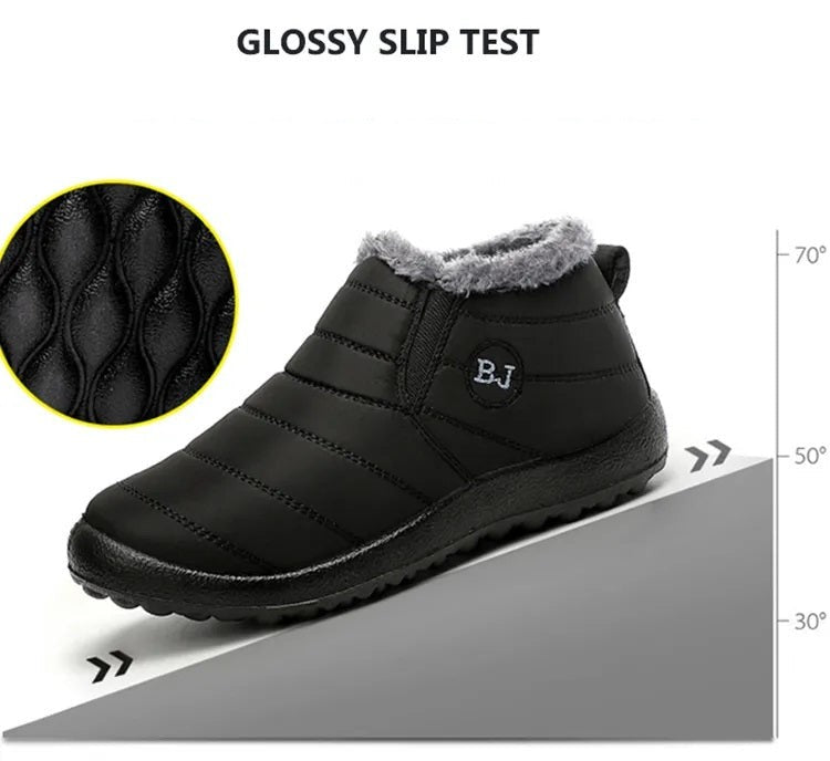 Gefütterte Winter-Slipper für Herren mit Fellkragen, wasserabweisendem Obermaterial und rutschfester Sohle, Ansicht 15