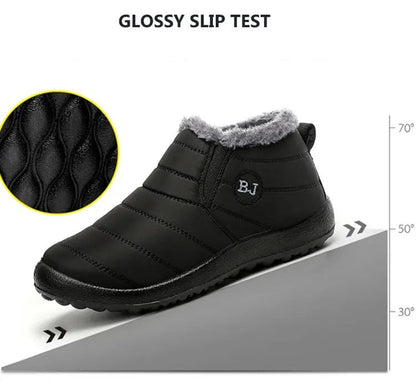 Gefütterte Winter-Slipper für Herren mit Fellkragen, wasserabweisendem Obermaterial und rutschfester Sohle, Ansicht 15