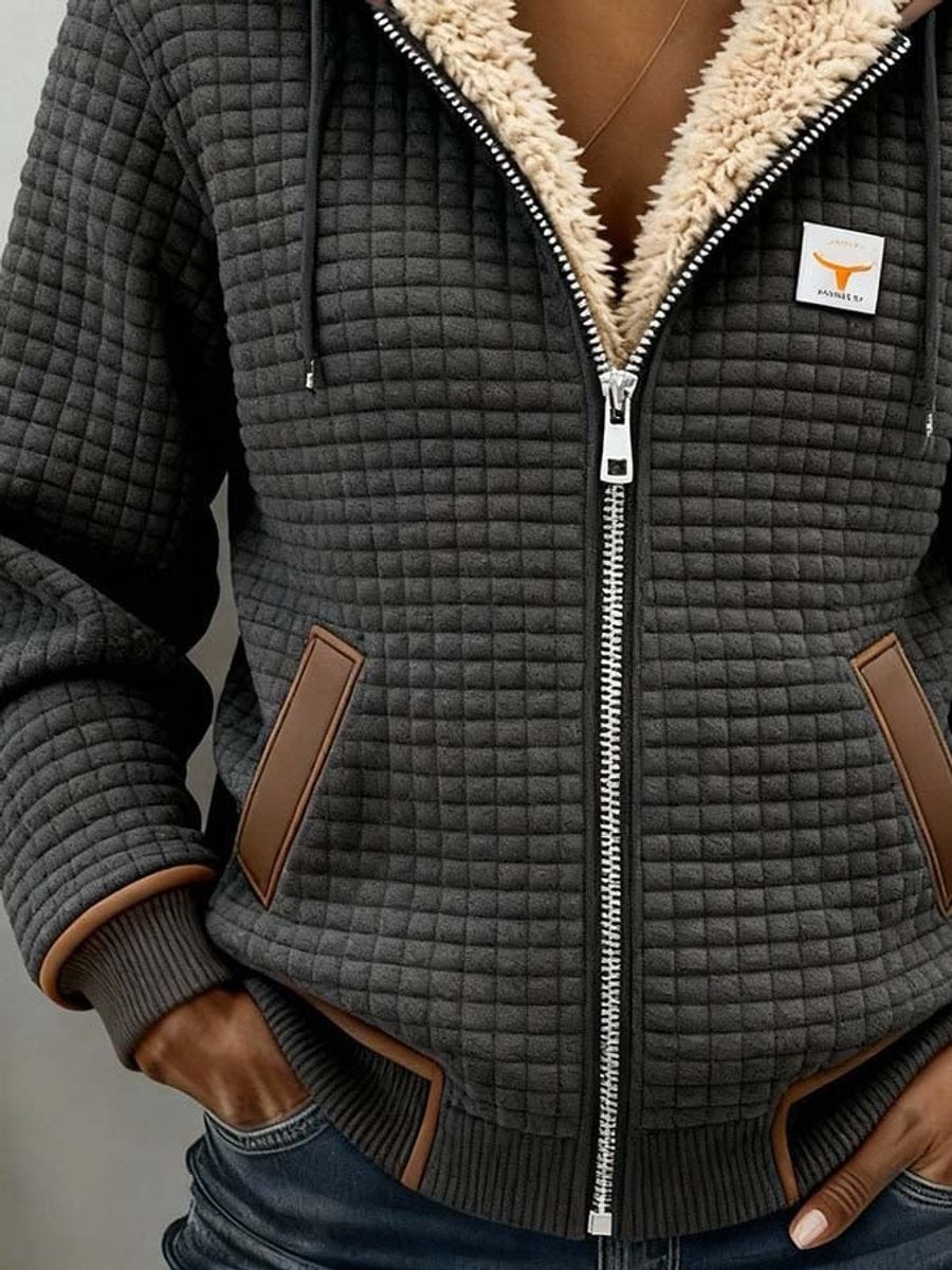 Gesteppte Damen-Jacke mit Sherpafutter, Kapuze und Waffelstruktur, Ansicht 3