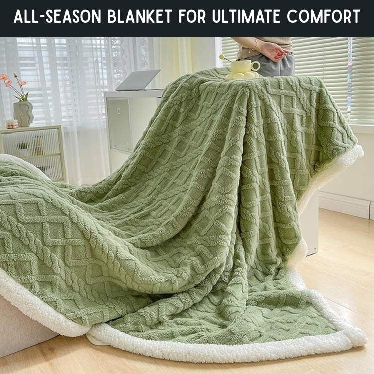Gewichtsdecke aus Sherpa-Fleece mit Glasperlenfüllung und Zopfmuster für Sofa und Bett, Ansicht 14