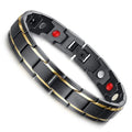 Gliederarmband aus Edelstahl 316L mit Magneten, Hämatit und kürzbarer Länge