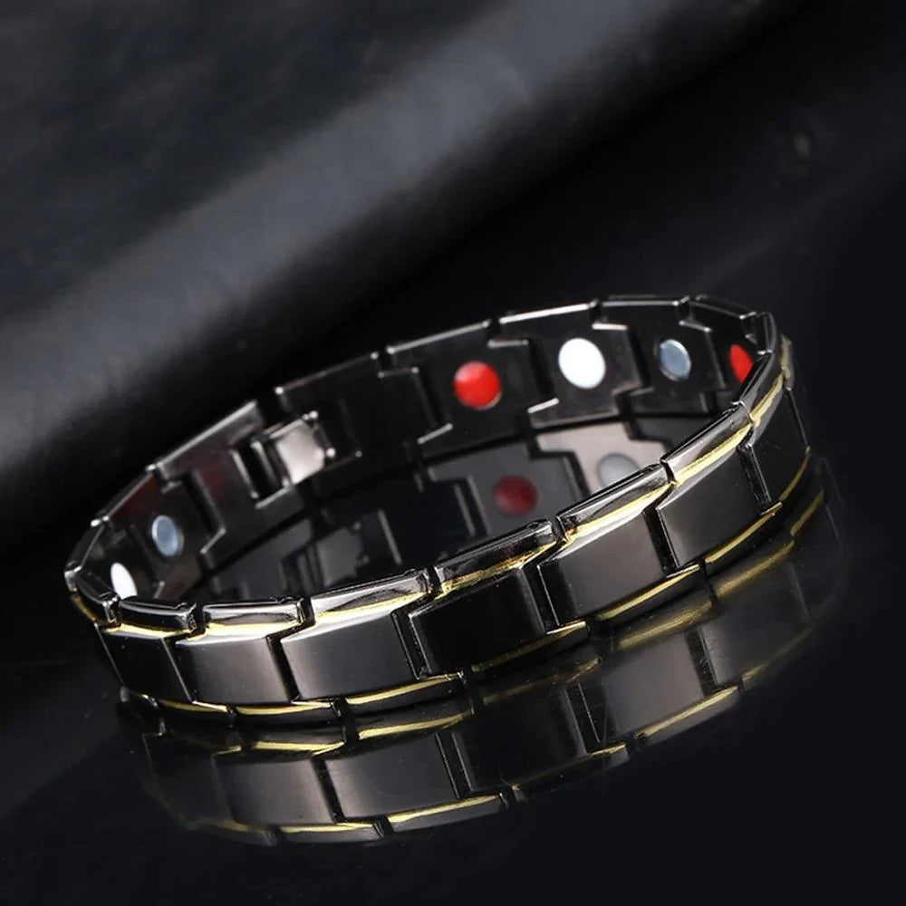 Gliederarmband aus Edelstahl 316L mit Magneten, Hämatit und kürzbarer Länge, Ansicht 4