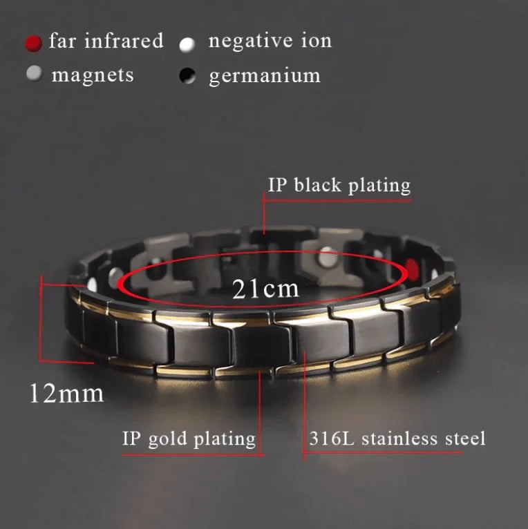 Gliederarmband aus Edelstahl 316L mit Magneten, Hämatit und kürzbarer Länge, Ansicht 11