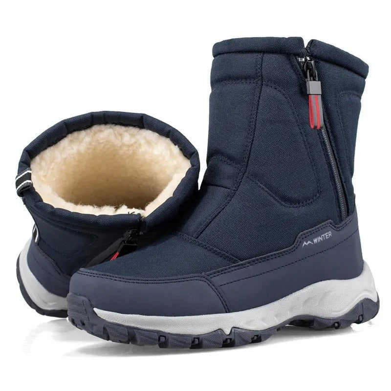 Halbhohe Winterstiefel mit Plüschfutter, seitlichem Reißverschluss und rutschfester Profilsohle, Ansicht 5