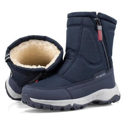 Halbhohe Winterstiefel mit Plüschfutter, seitlichem Reißverschluss und rutschfester Profilsohle, Ansicht 5