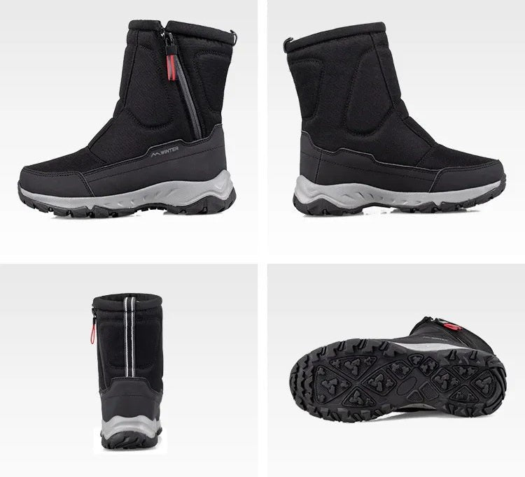 Halbhohe Winterstiefel mit Plüschfutter, seitlichem Reißverschluss und rutschfester Profilsohle, Ansicht 10