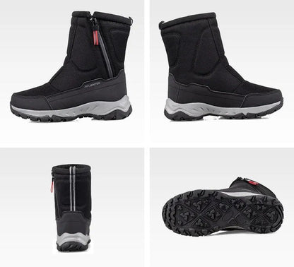 Halbhohe Winterstiefel mit Plüschfutter, seitlichem Reißverschluss und rutschfester Profilsohle, Ansicht 10