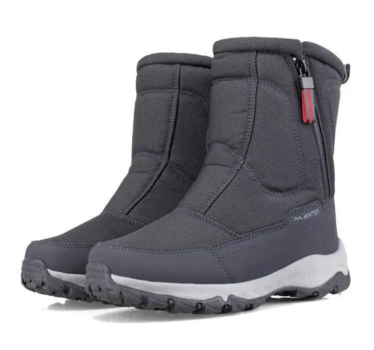 Halbhohe Winterstiefel mit Plüschfutter, seitlichem Reißverschluss und rutschfester Profilsohle, Ansicht 12