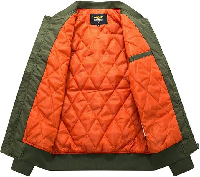 Herren-Bomberjacke mit wattiertem Futter, Rippbündchen und Ärmeltasche, Ansicht 9