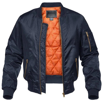 Herren-Bomberjacke mit wattiertem Futter, Rippbündchen und Ärmeltasche, Ansicht 13