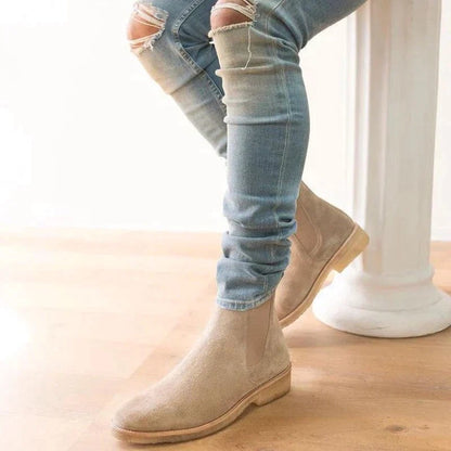 Herren-Chelsea-Boots aus Veloursleder mit elastischen Einsätzen, Anziehlasche und gepolsterter Innensohle, Ansicht 8